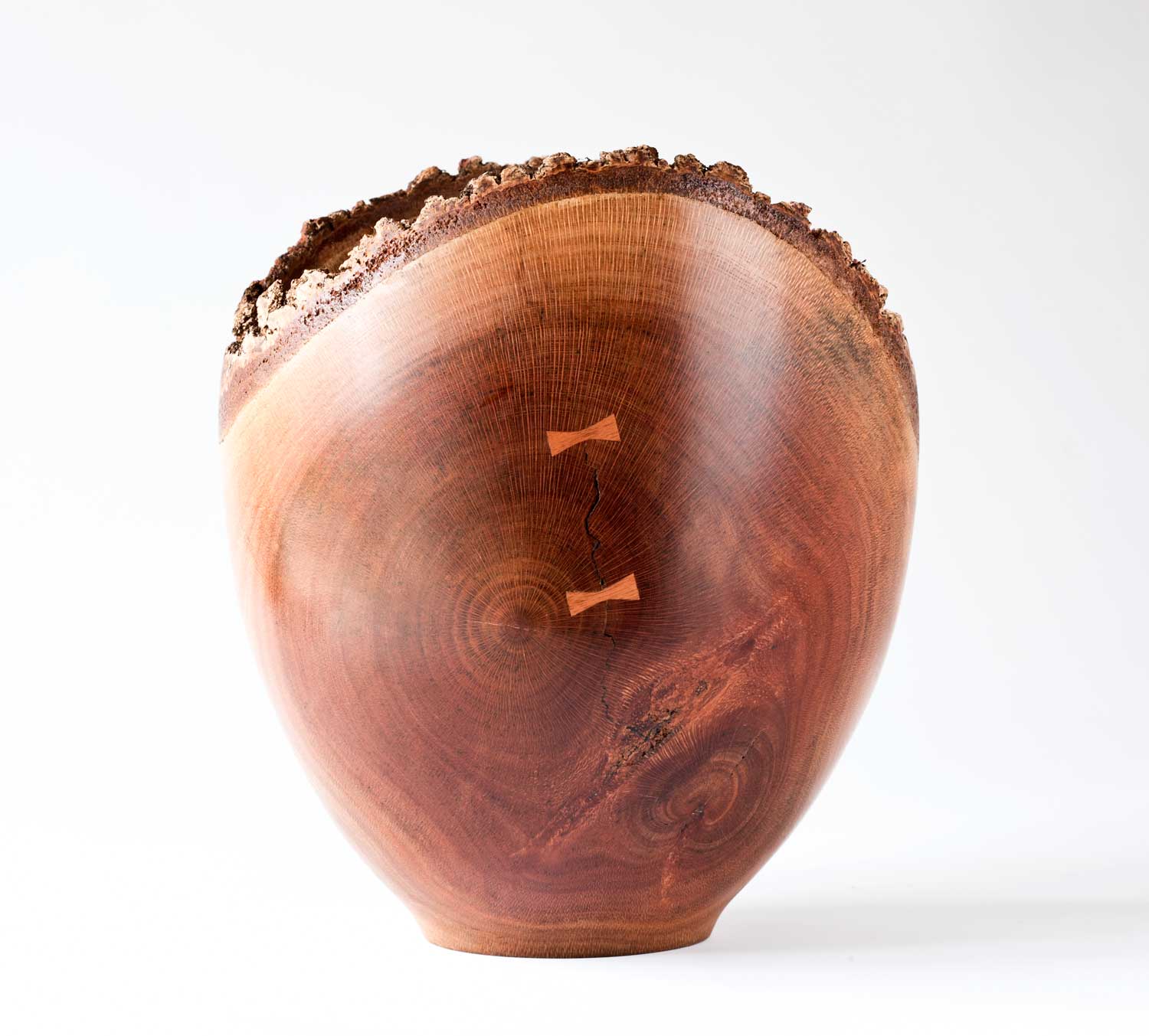 No324-Natural-tree-Wooden-vase Three Legged Oak Wooden Bowl