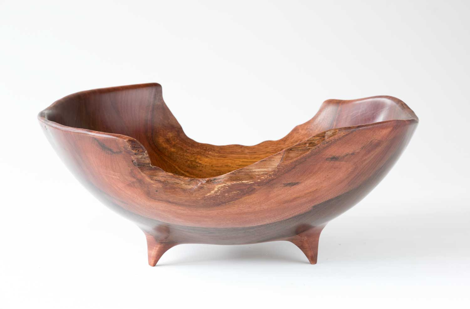 Three Legged Oak Wooden Bowl