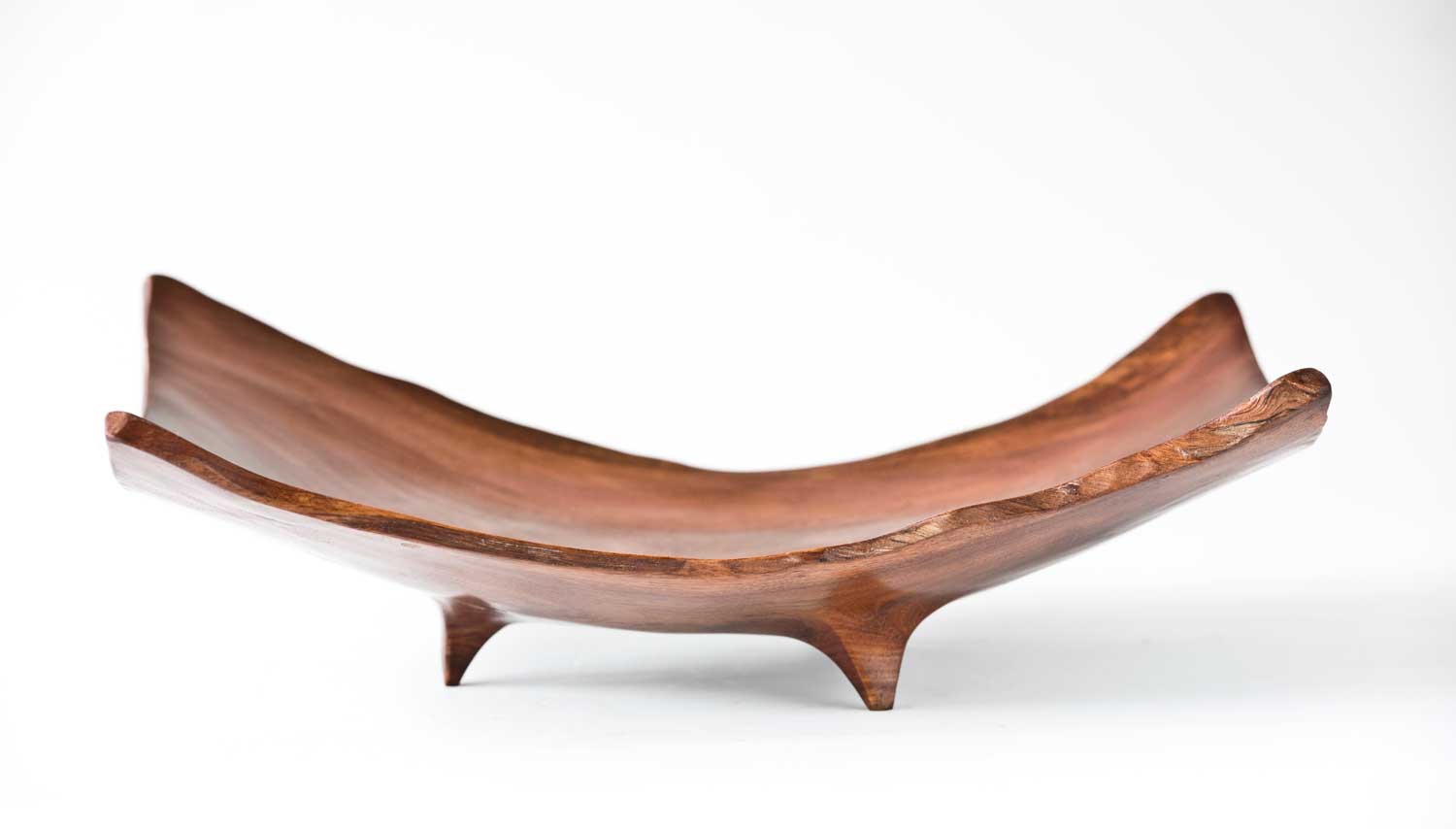 Three Legged Oak Wooden Bowl