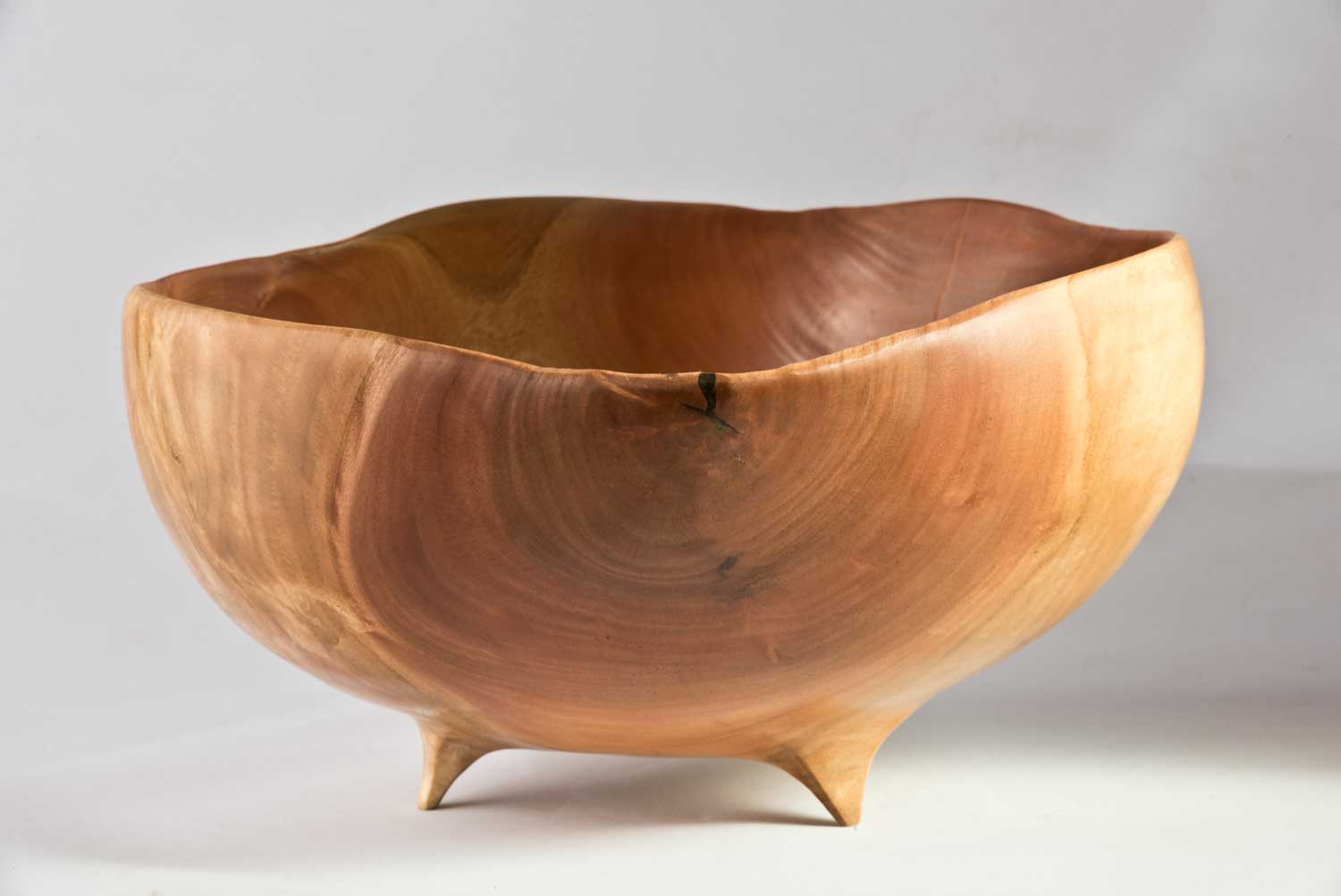 No349-Organic-Wooden-Bowl-2 Three Legged Oak Wooden Bowl