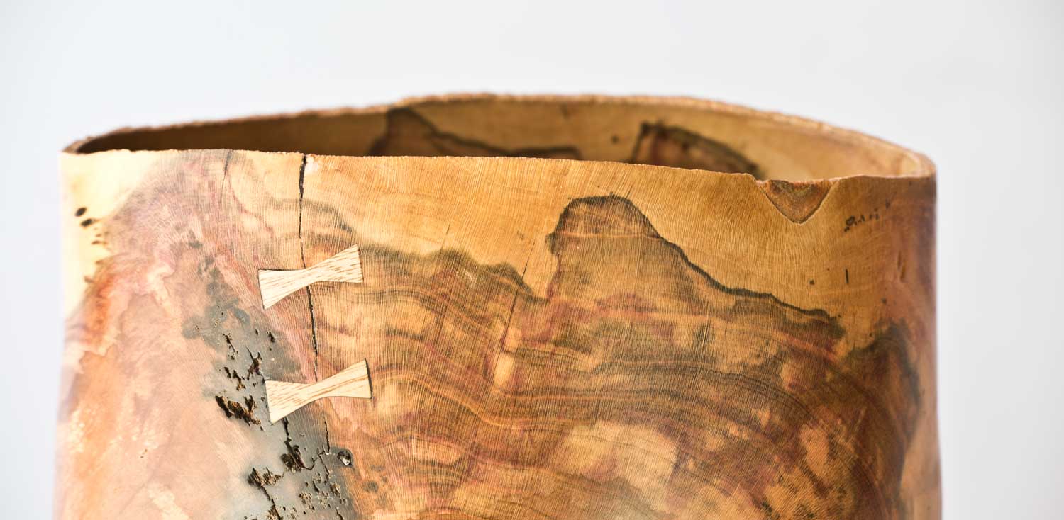 No359-Wooden-Vase-3 Three Legged Oak Wooden Bowl