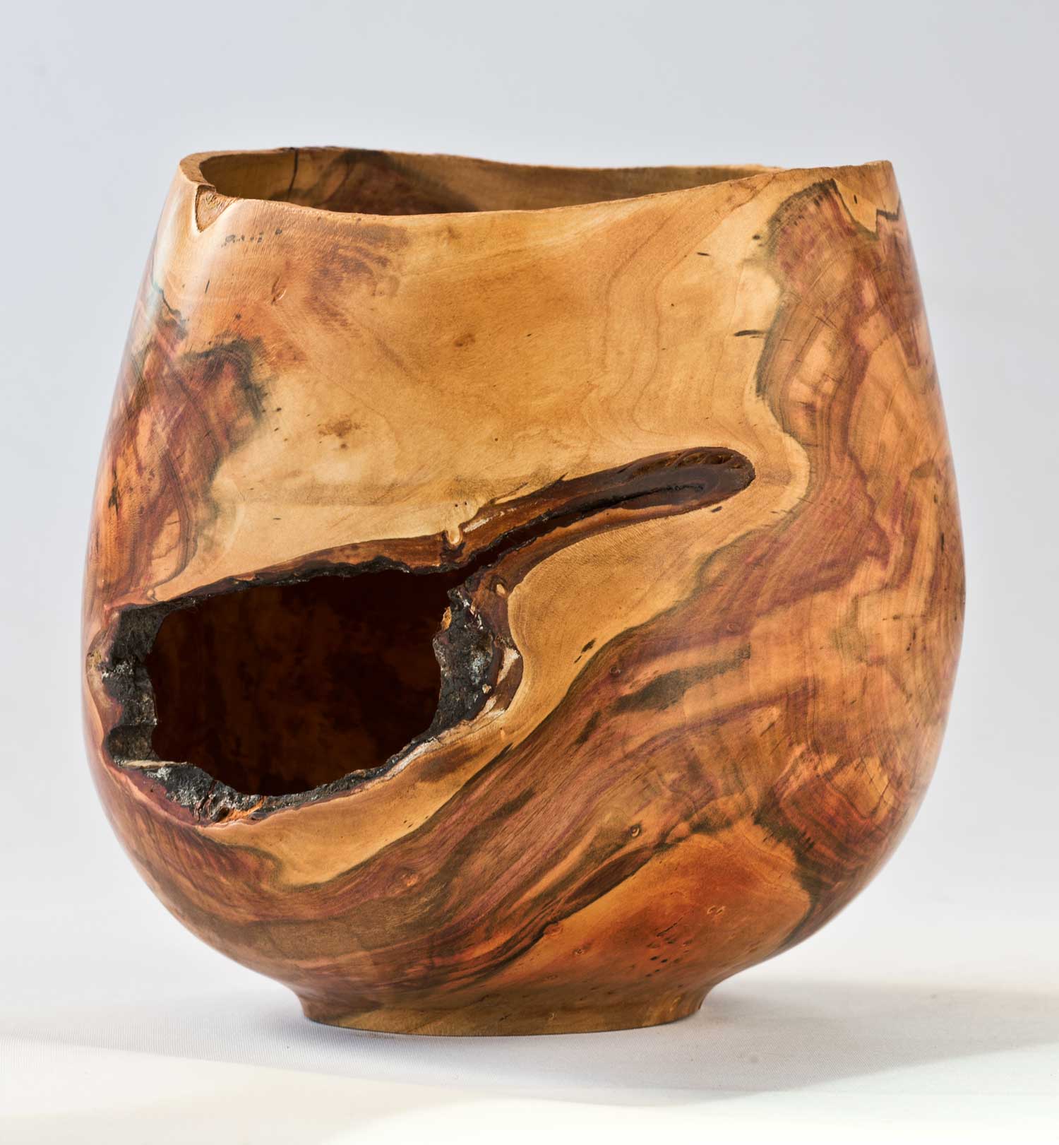 No359-Wooden-Vessel-2 Three Legged Oak Wooden Bowl