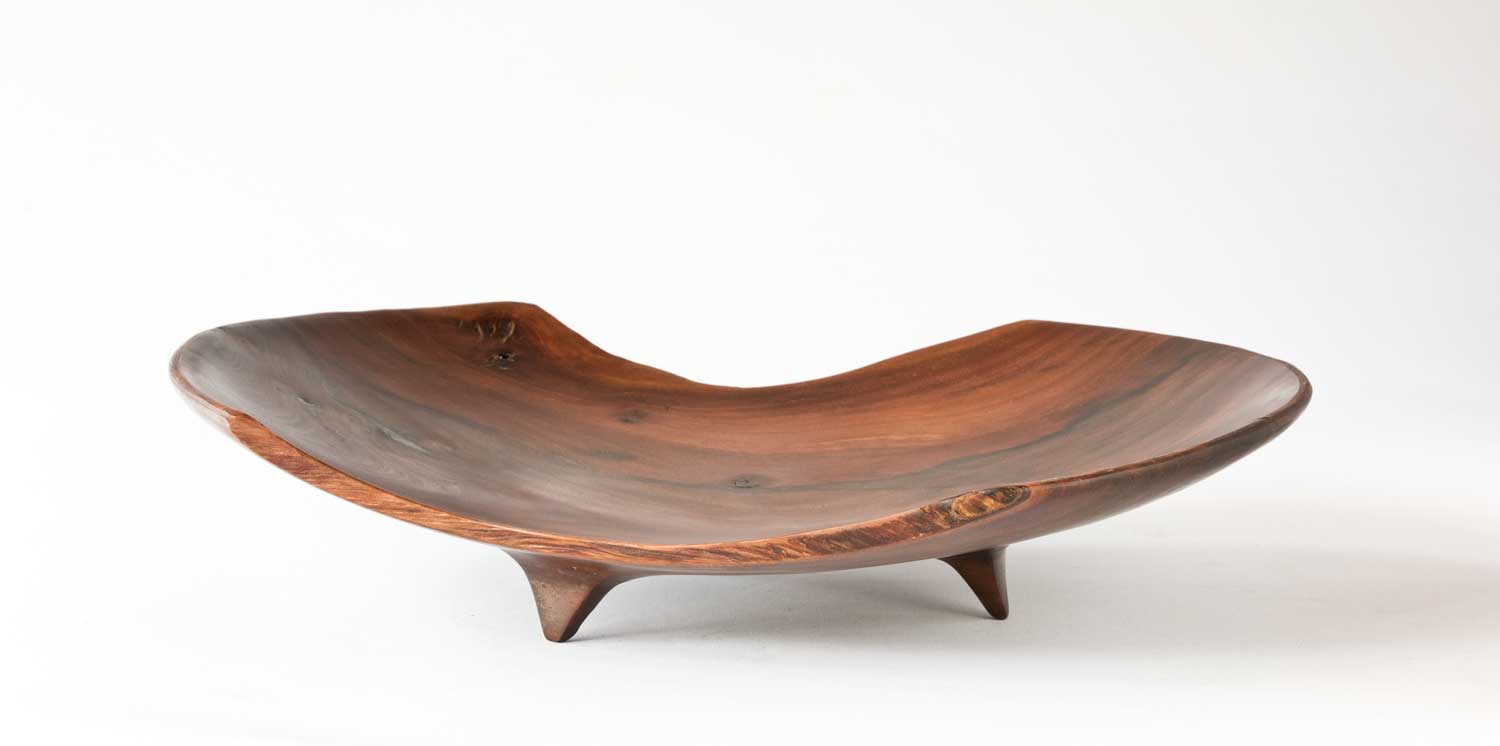 Pohutukawa-Wooden-Platter-No297-c Large Pohutukawa Three Legged Bowl
