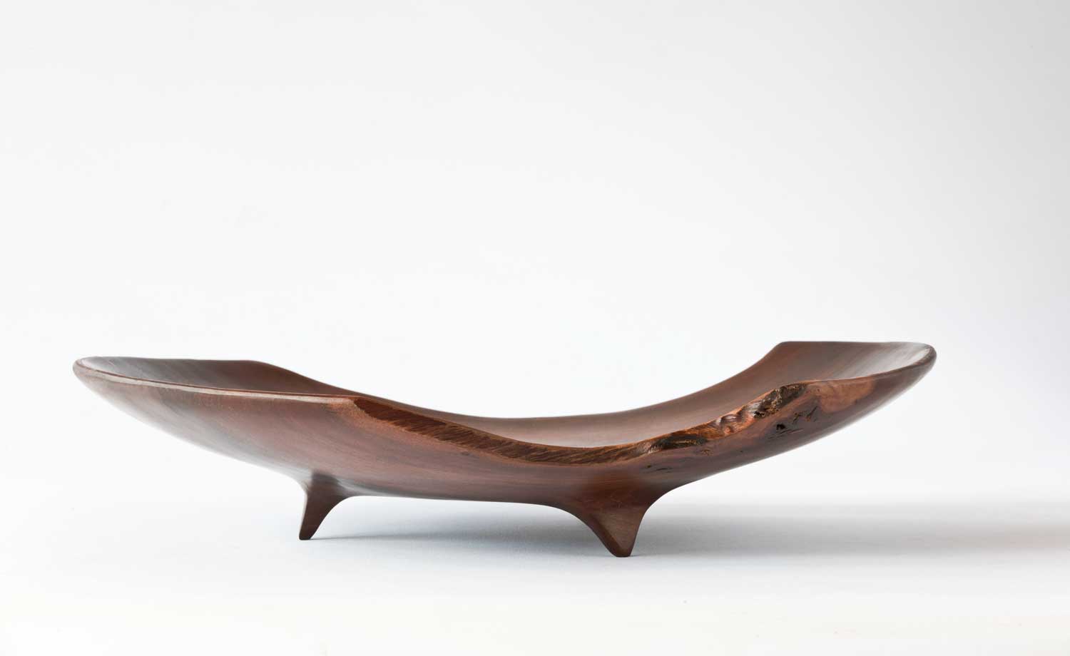 Pohutukawa-Wooden-Platter-No297 Large Pohutukawa Three Legged Bowl