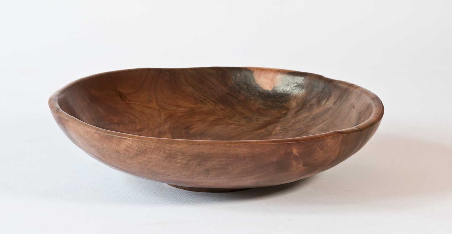 No496_pohutukawa_serving_dish Three Legged Oak Wooden Bowl