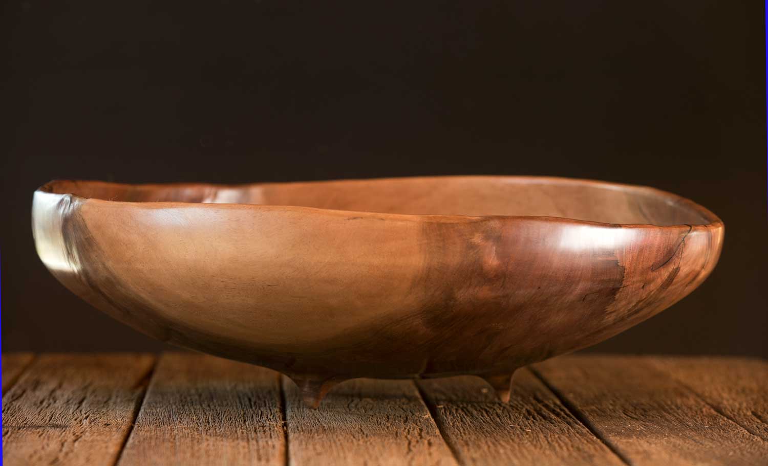 No544-Large-Pohutukawa-Wooden-Bowl-5 Three Legged Oak Wooden Bowl
