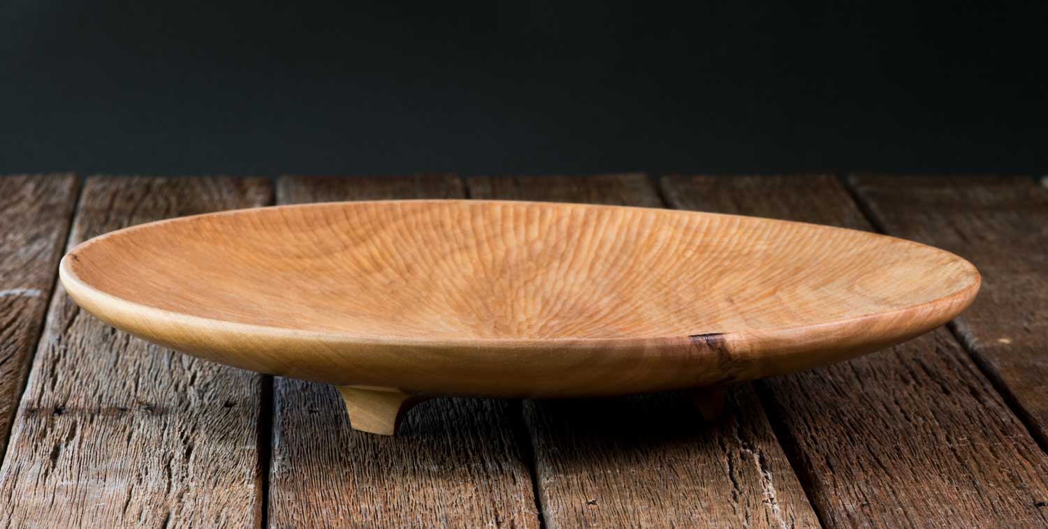 Three Legged Oak Wooden Bowl