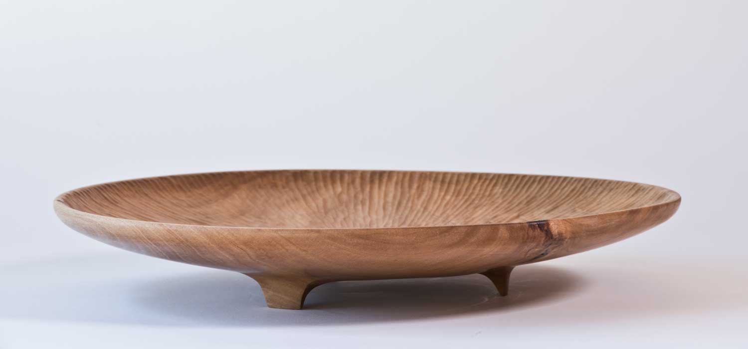 Three Legged Oak Wooden Bowl