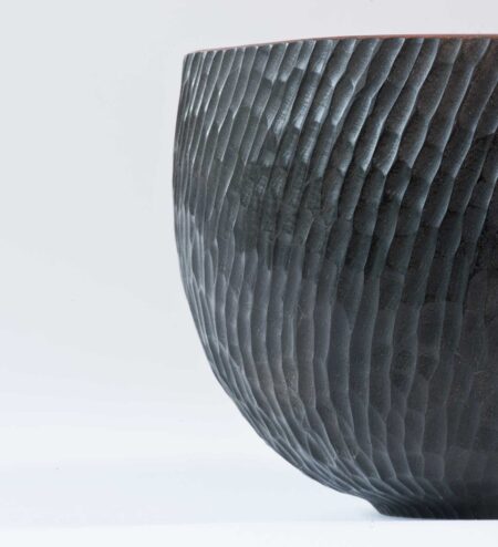 Hand Carved Ebonised Pohutukawa Bowl No590