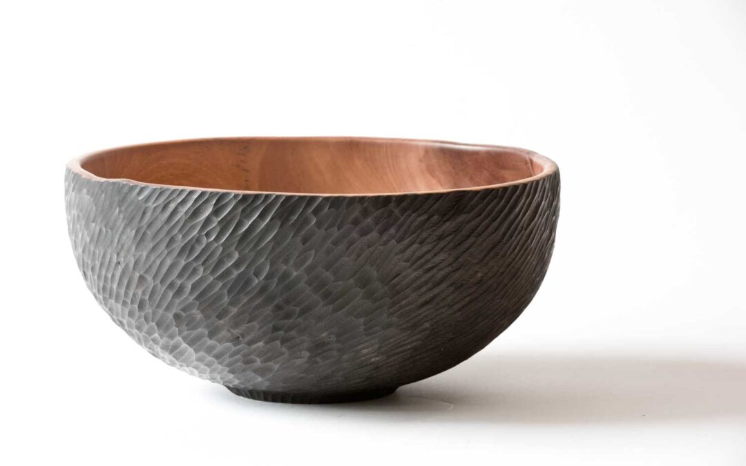 Hand Carved & Ebonised Pohutukawa Bowl No610 (2024)