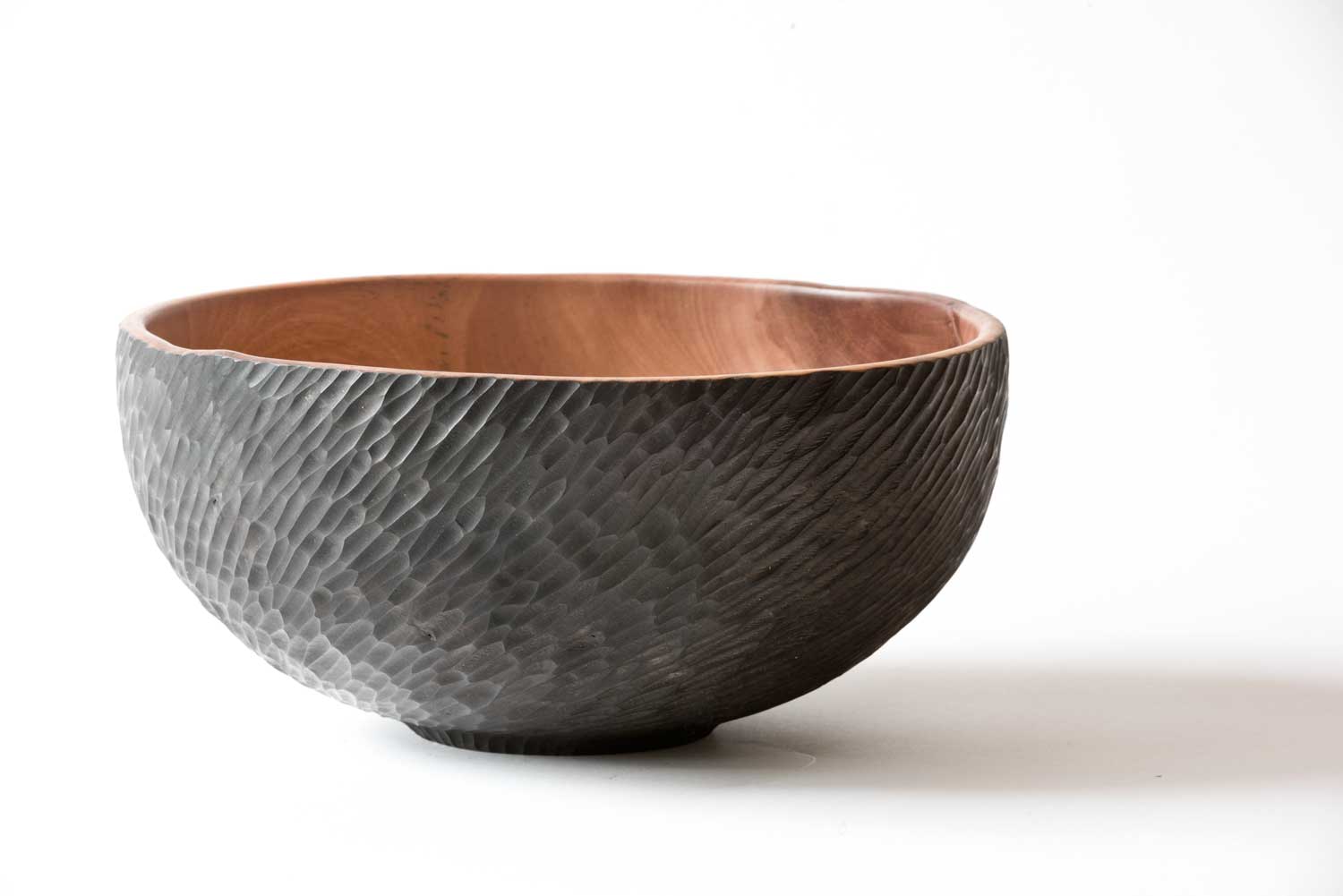 Hand-Carved-Ebonised-Pohutukawa-Bowl-No610-c Three Legged Oak Wooden Bowl