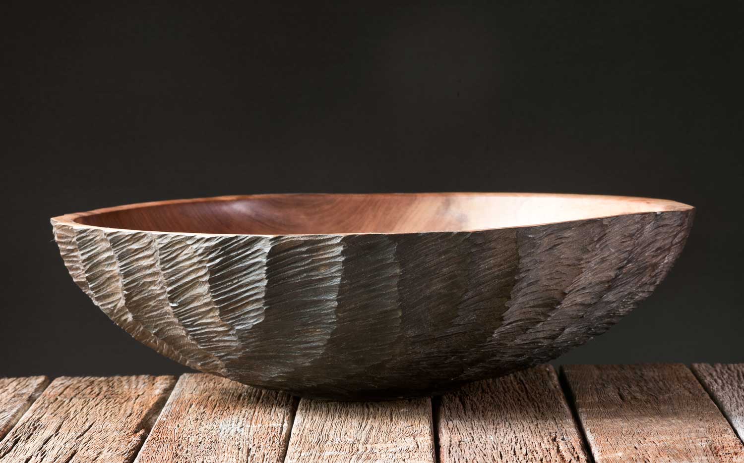 Hand-Carved-Pohutukawa-Bowl-No597-b Three Legged Oak Wooden Bowl